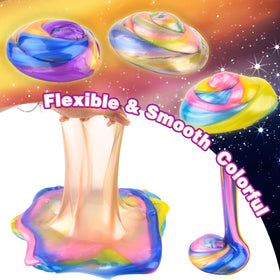 Kids enjoy slime play with colorful WUHUANIU galaxy slime.