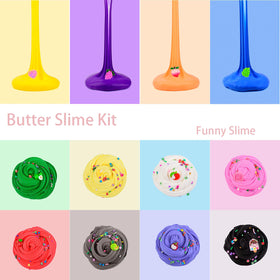 WUJYLY butter slime texture container showing ultra-soft, non-sticky fun.