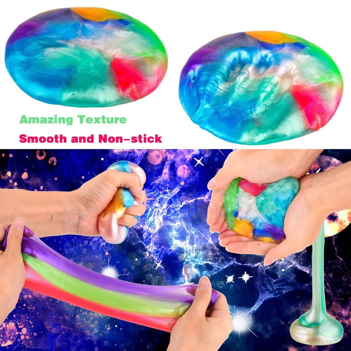 WUJYLY Galaxy Slime jars in gift-ready packaging for holidays