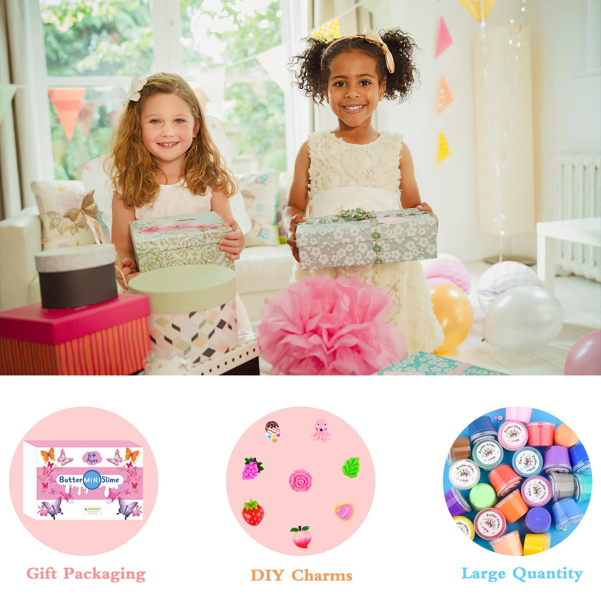 WUJYLY giftable slime bulk pack ideal for birthdays and Easter.