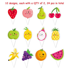 Wulagogo Fruit Mylar balloons provide colorful accents