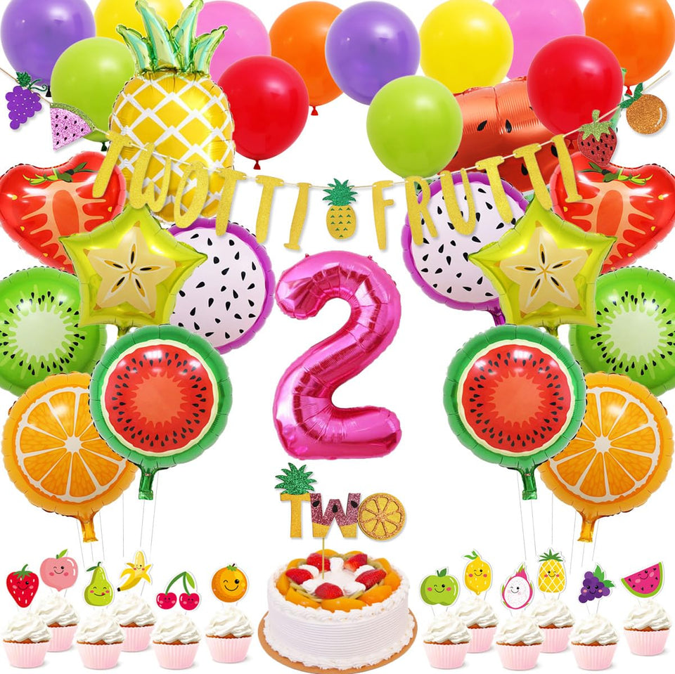 Wulagogo Tutti Frutti glitter banner brightens party decor