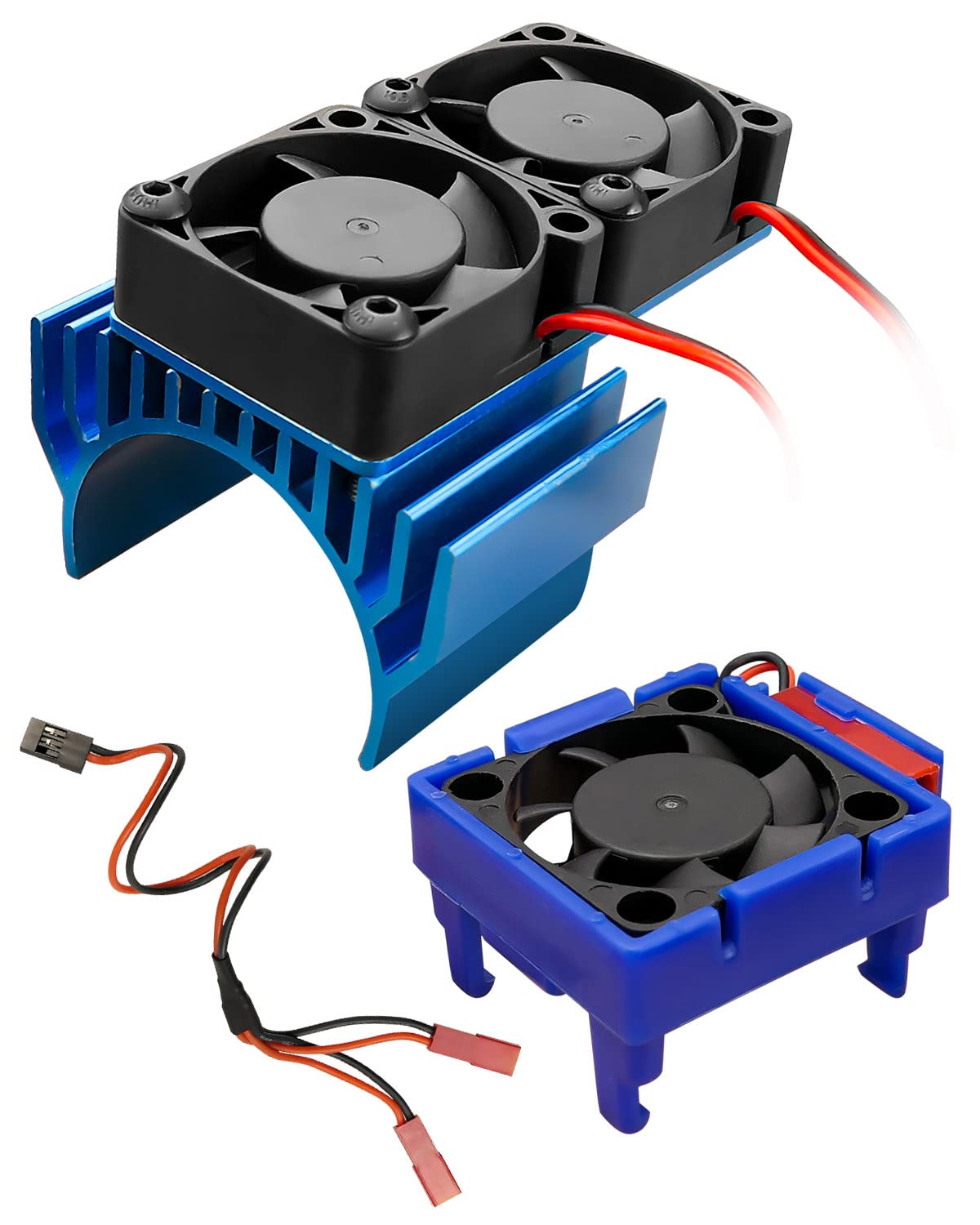 WUMZIJ VXL-3s ESC cooling fan blue for Traxxas; boosts motor temperature control.