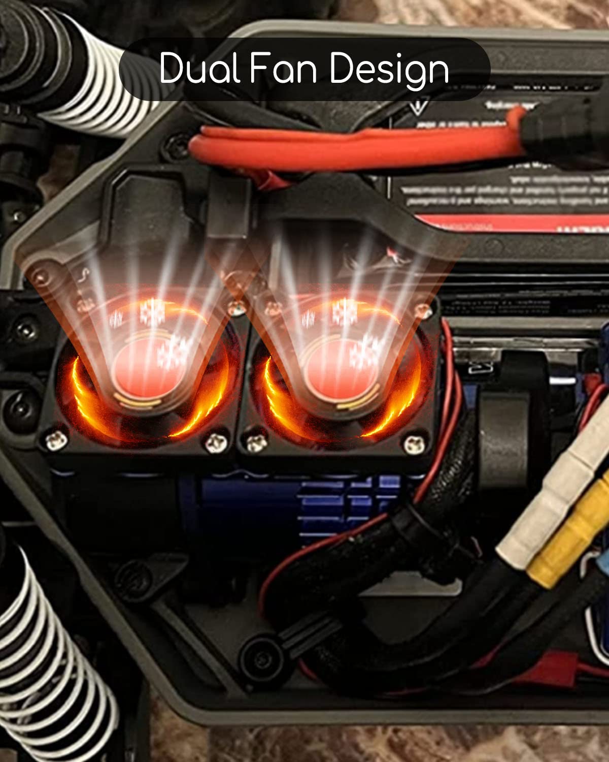 WUMZIJ VXL-3s motor cooling fan blue reduces heat during high-speed runs.