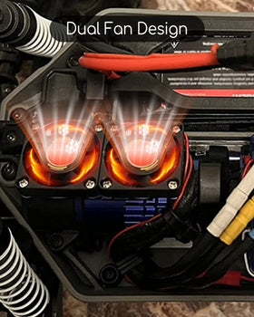 WUMZIJ VXL-3s motor cooling fan blue reduces heat during high-speed runs.