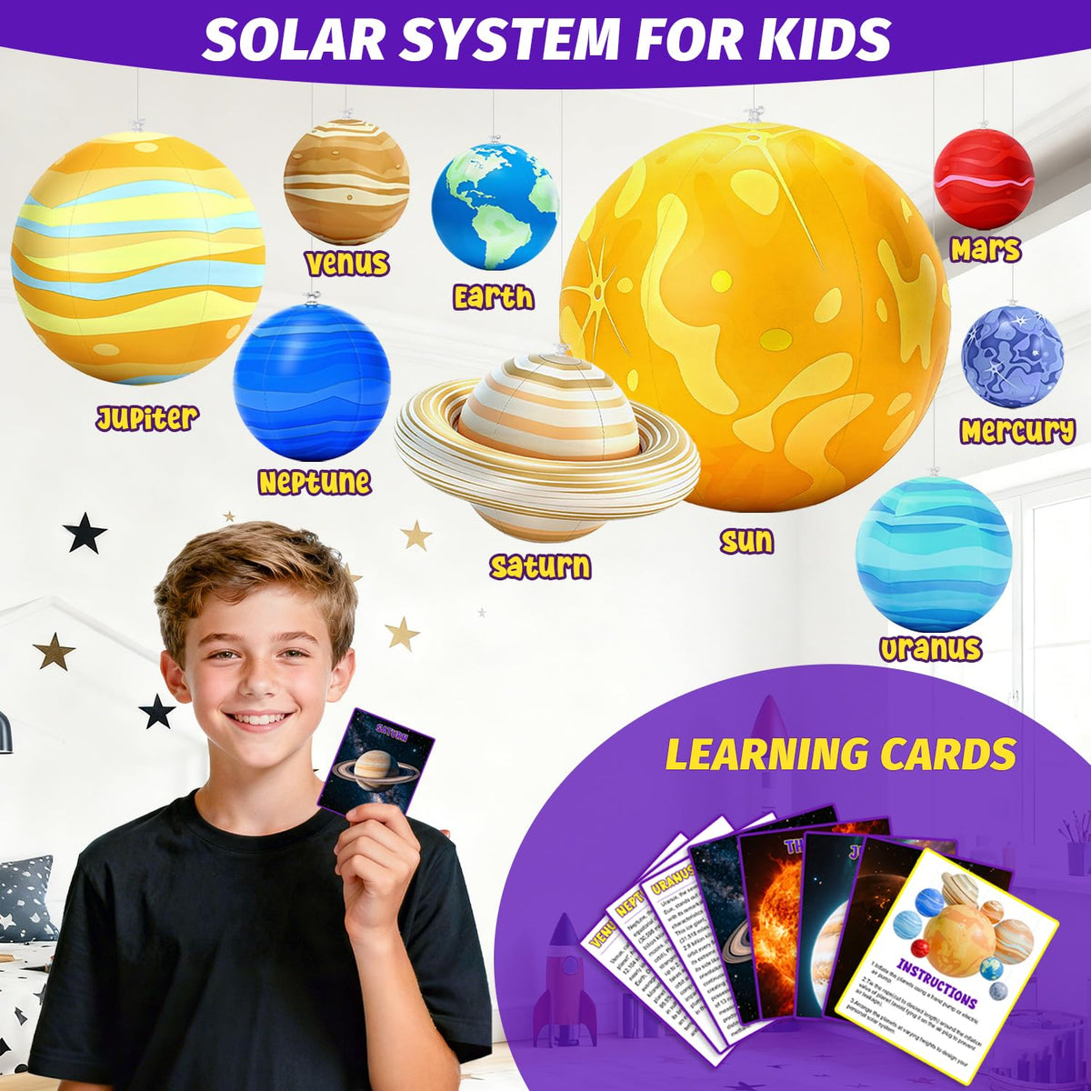WUPIOS Earth inflatable planet for colorful, tactile astronomy lessons