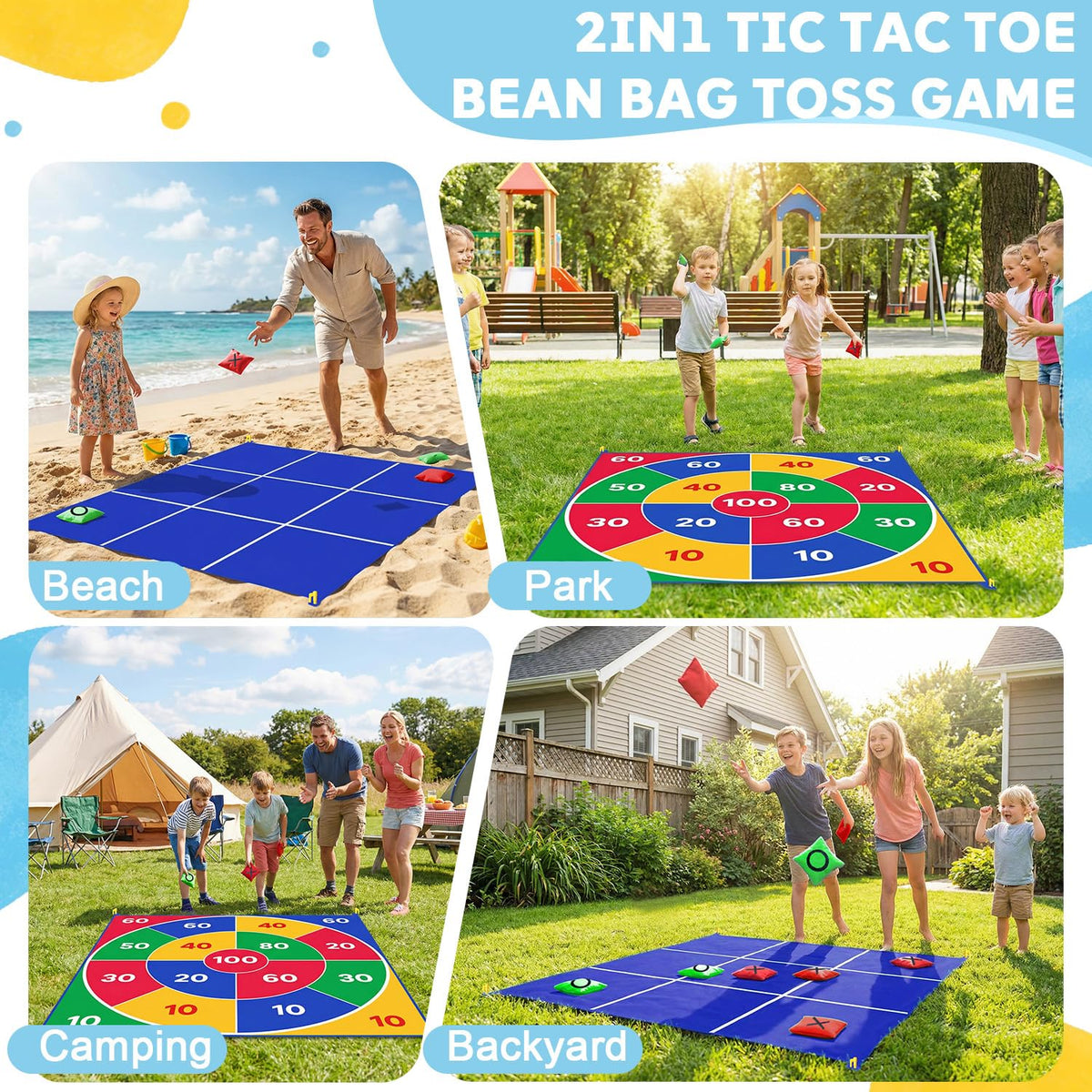 WUPIOS outdoor lawn game set ideal for parties, reunions, and picnics.
