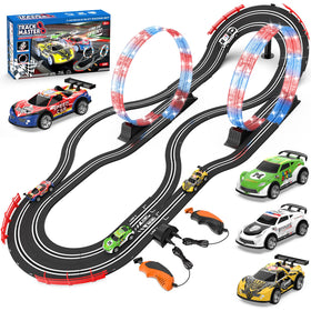 Wupuaait 2-in-1 slot car track overpass for dramatic aerial racing action