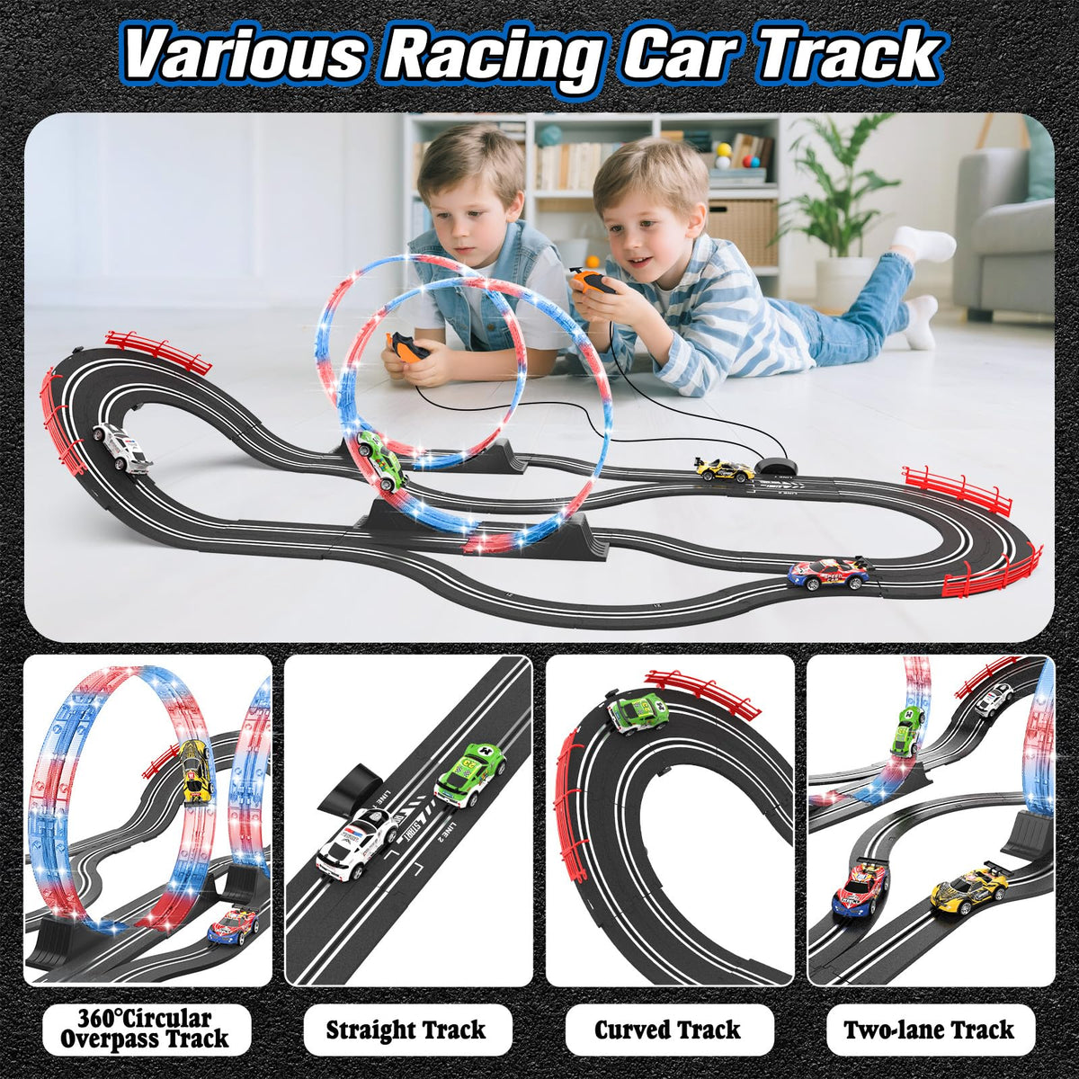 Wupuaait dual lanes for two players racing side-by-side