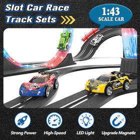 Wupuaait LED flash effects on slot cars enhance night-time racing excitement