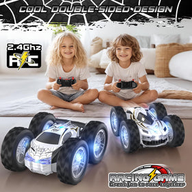 Wupuaait spider RC car performing a flip action for dynamic stunts.
