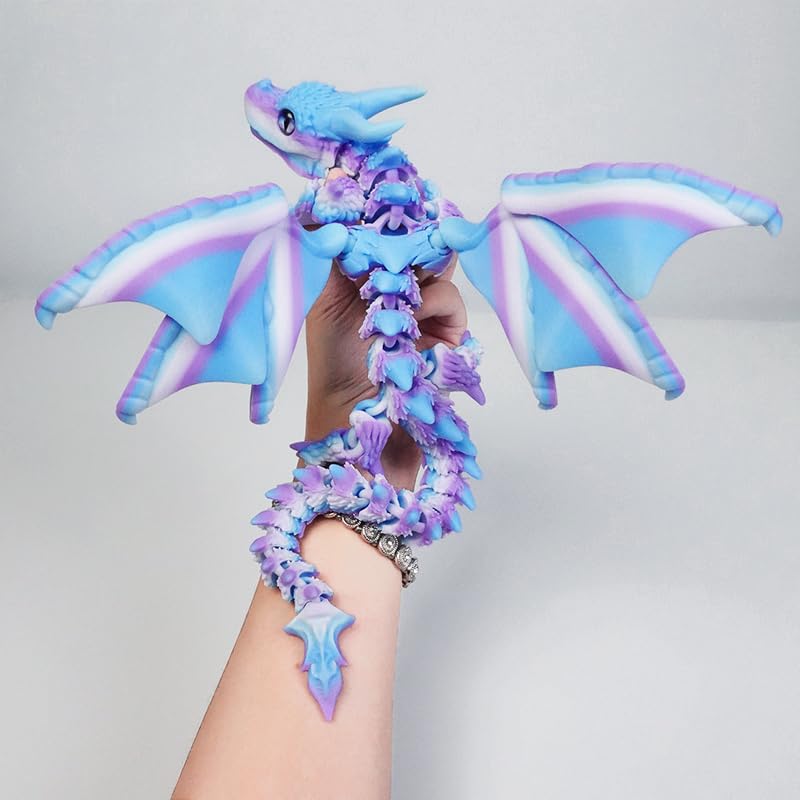 WUQIREN antlered dragon with articulated wings, a versatile desk ornament for fantasy lovers.