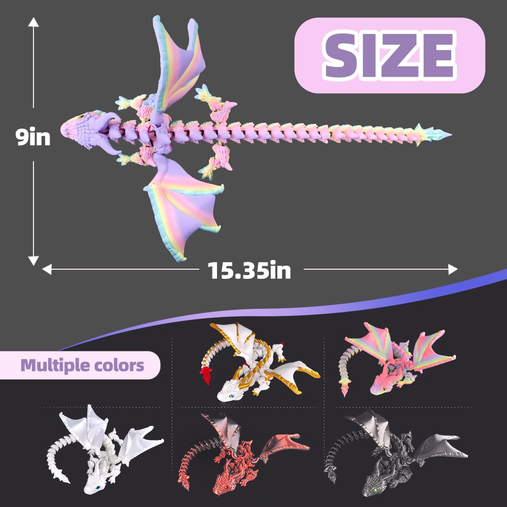 Durable PLA 3D printed dragon suitable for desk display