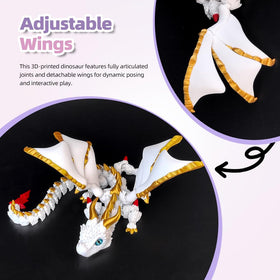 WUQIREN desktop dragon decoration with white-gold finish adds refined charm