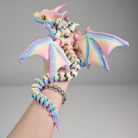 WUQIREN dragon with wings in rainbow finish for desk decor