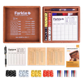 WUQIREN Farkle dice tray in brown PU leather for stylish game nights and easy cleanup