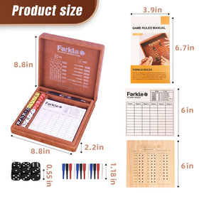 WUQIREN Farkle tray shows embedded scoring combinations for quick tallying