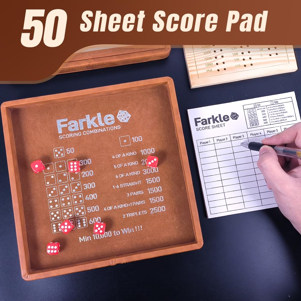 WUQIREN Farkle with two scoreboards to track multiple players during rounds