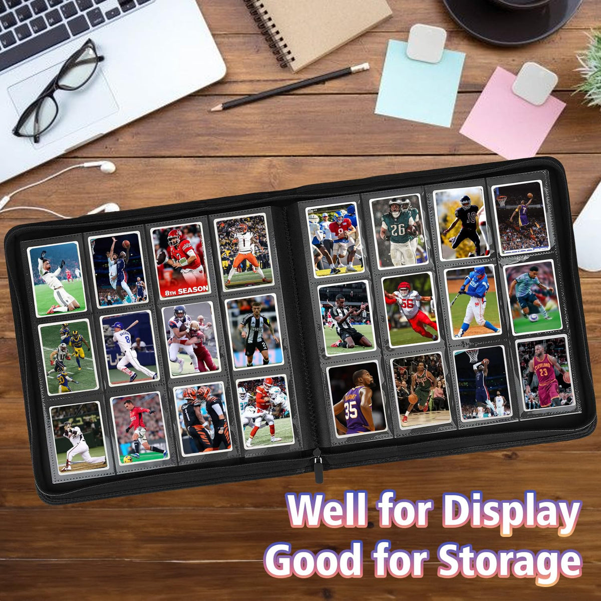 720-card capacity keeps MTG and sports cards neatly stored.