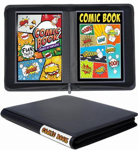 WUTONMU comic binder black front view for organizing comics.