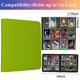 Side-loading pages protect cards from dust while permitting quick access.