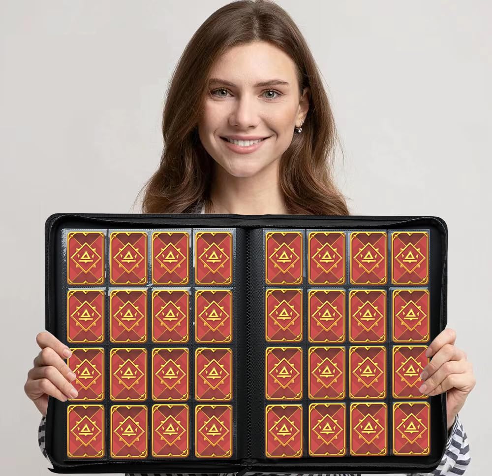 WUTONMU trading card binder protects up to 1024 cards in premium PU leather