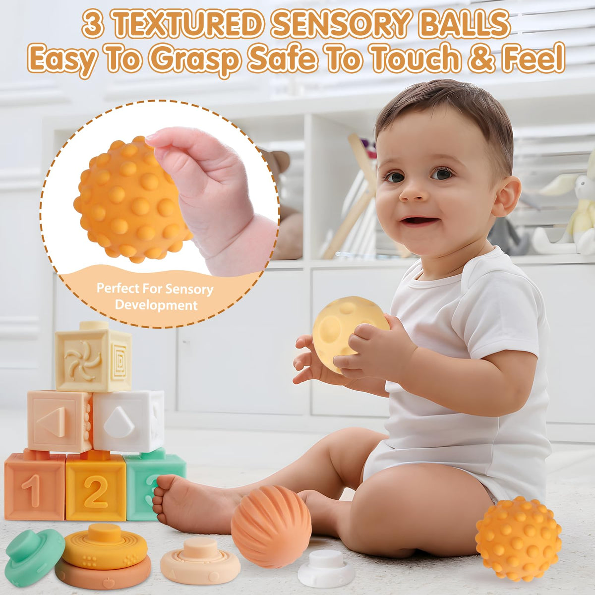 Wuzhineisn 6-in-1 baby toys playtime close-up for versatile development.