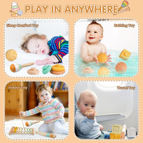 Wuzhineisn 6-in-1 baby toys stacking rings for color sorting and stacking skills.