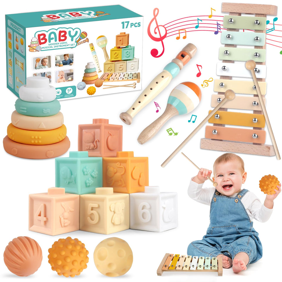 Wuzhineisn 6-in-1 baby toys xylophone for early rhythm and hand-eye coordination.