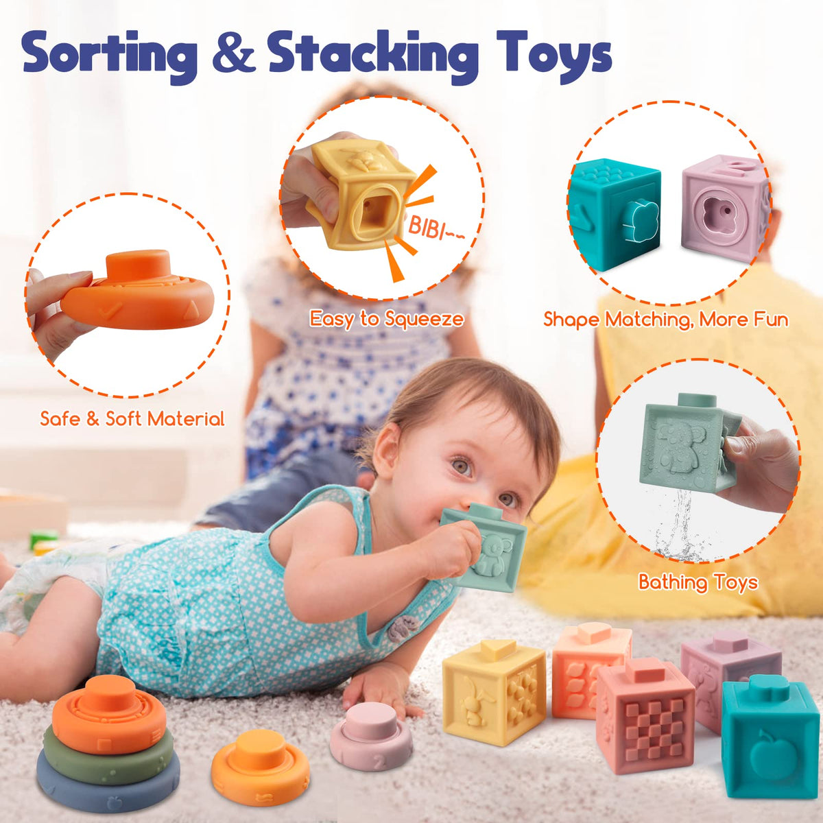Wuzhineisn embossed blocks with patterns aid tactile learning