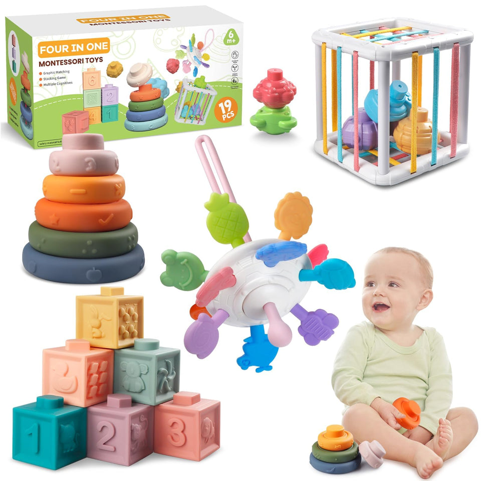 Wuzhineisn pull-string teether crab promotes grip and soothing chew