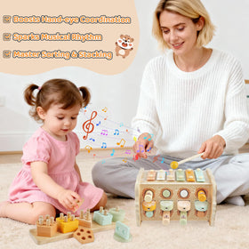 Wuzhineisn stacking blocks and shape sorter supports color and shape recognition