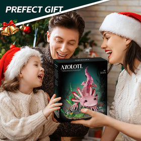 WVINVW Axolotl building set colorful pieces in vibrant arrangement