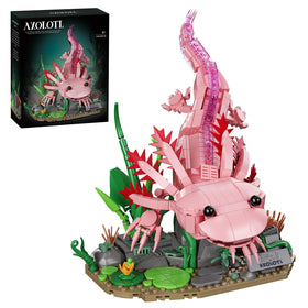 WVINVW Axolotl building set side view with movable joints for dynamic posing