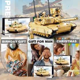 WW2 Army M1A2 tank 781-piece set assembles into a detailed model.