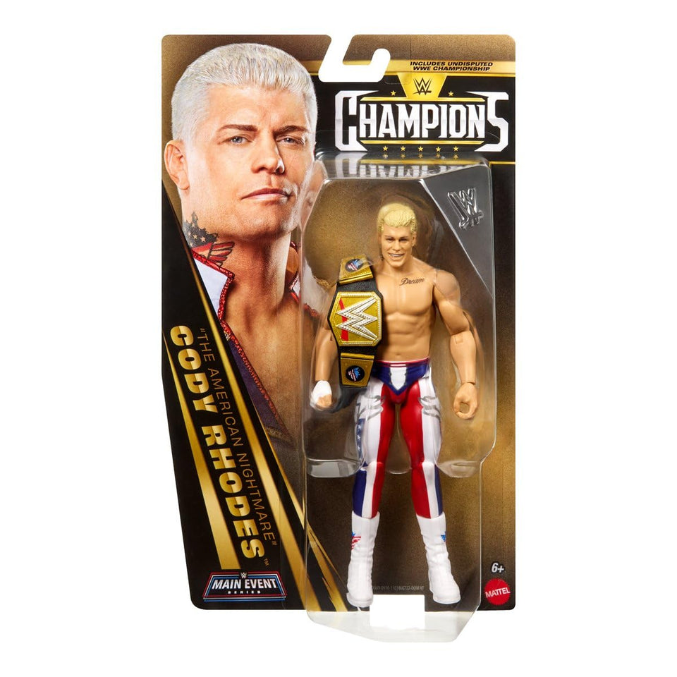 WWE Cody Rhodes figure front view with detailed craft for display and play