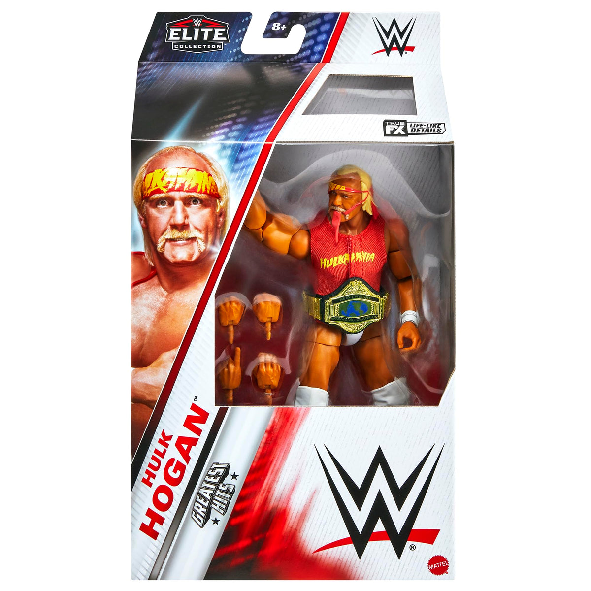 WWE Hulk Hogan Elite Greatest Hits 7 biting headband figure for display and posing