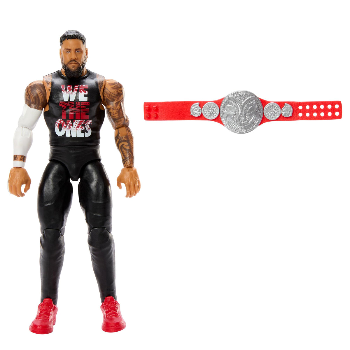 WWE Jey Uso packaging and display pose, great for shelf presence and collection