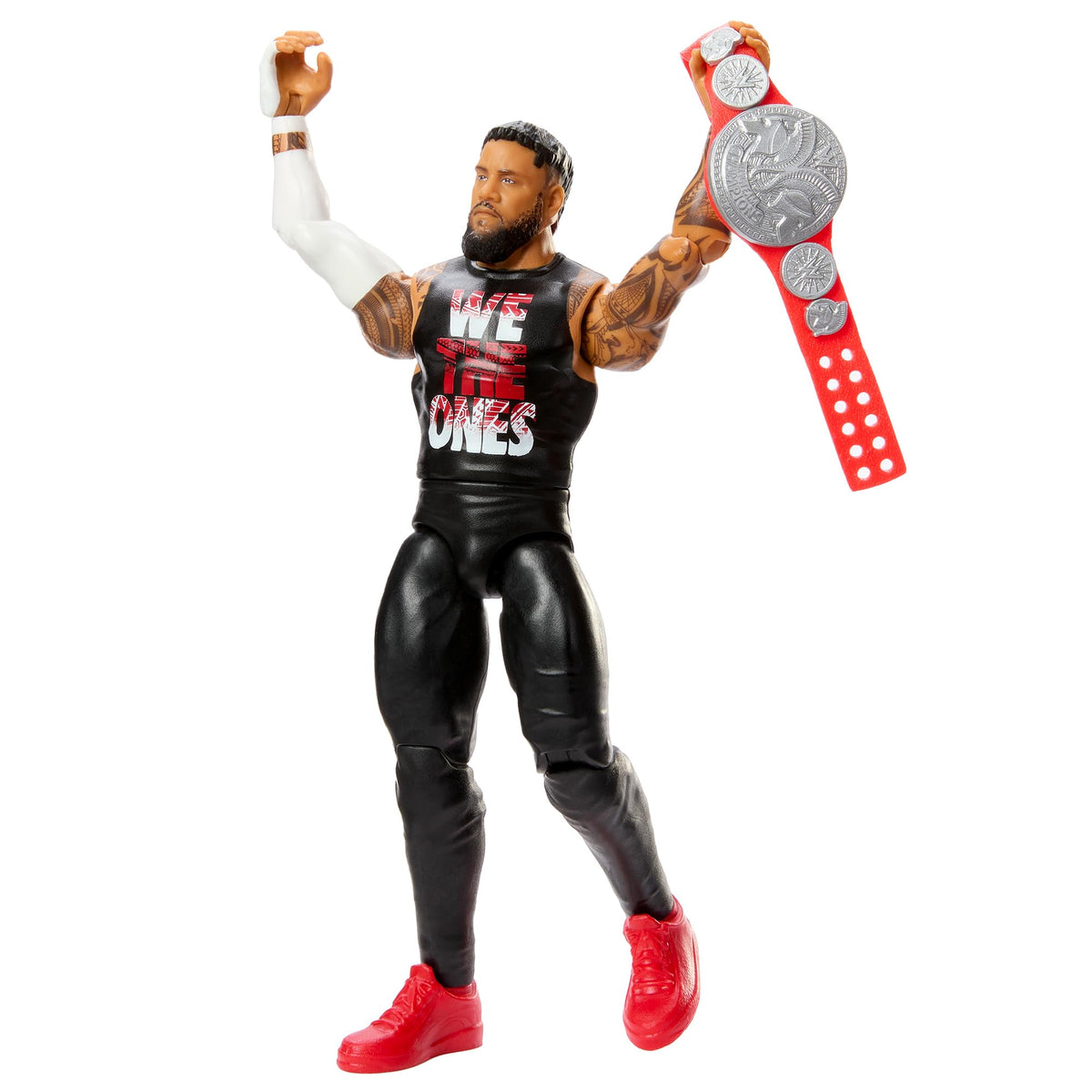 WWE Jey Uso main event figure with championship belt for display or action play