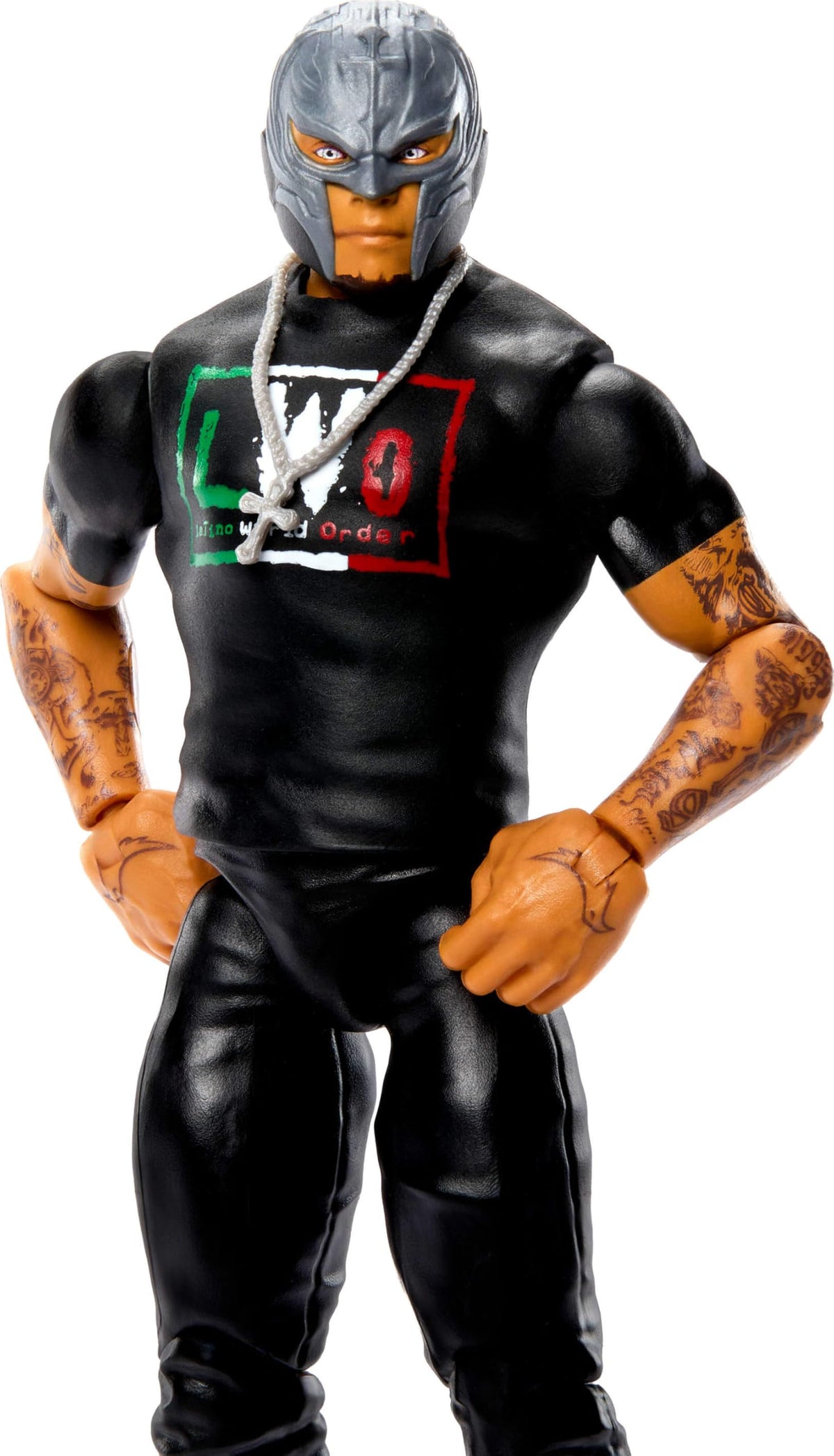 WWE Rey Mysterio TrueFX face detail with lifelike expression.