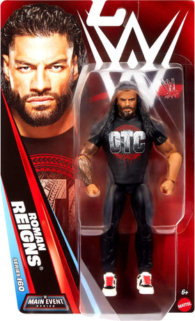 WWE Roman Reigns Main Event Series 160 articulation pose highlighting 14 points.