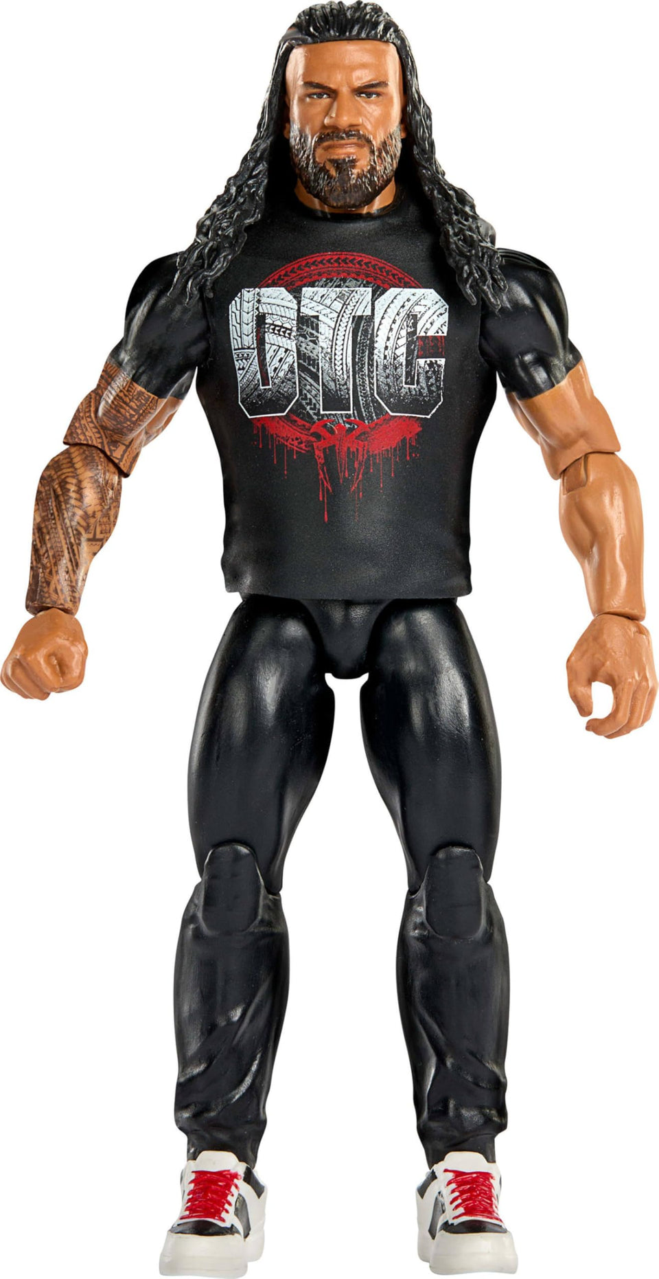 WWE Roman Reigns Main Event Series 160 action figure front view for display and collection.