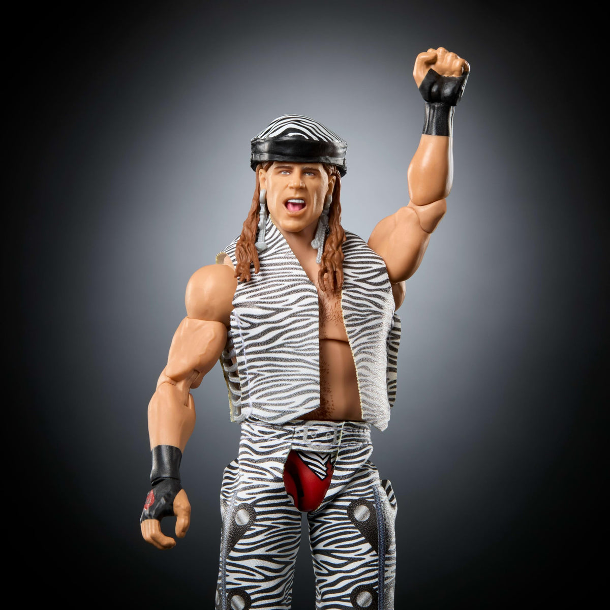 Detail of authentic ring gear on the Shawn Michaels figure.