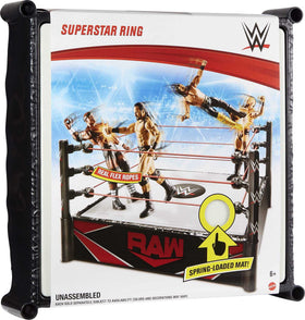 WWE Superstar Ring Spring-Loaded Mat adds bounce to slams and moves.