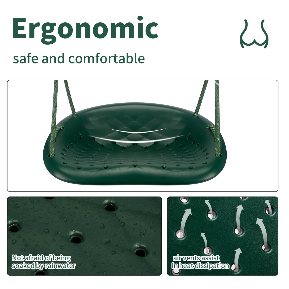 WWFFEN ergonomic seat with height adjustment for easy customization.