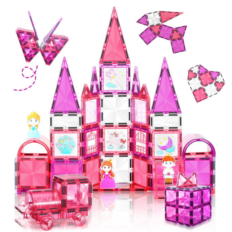 W WISE BLOCK princess castle tiles forming a colorful royal scene to inspire storytelling and spatial learning.