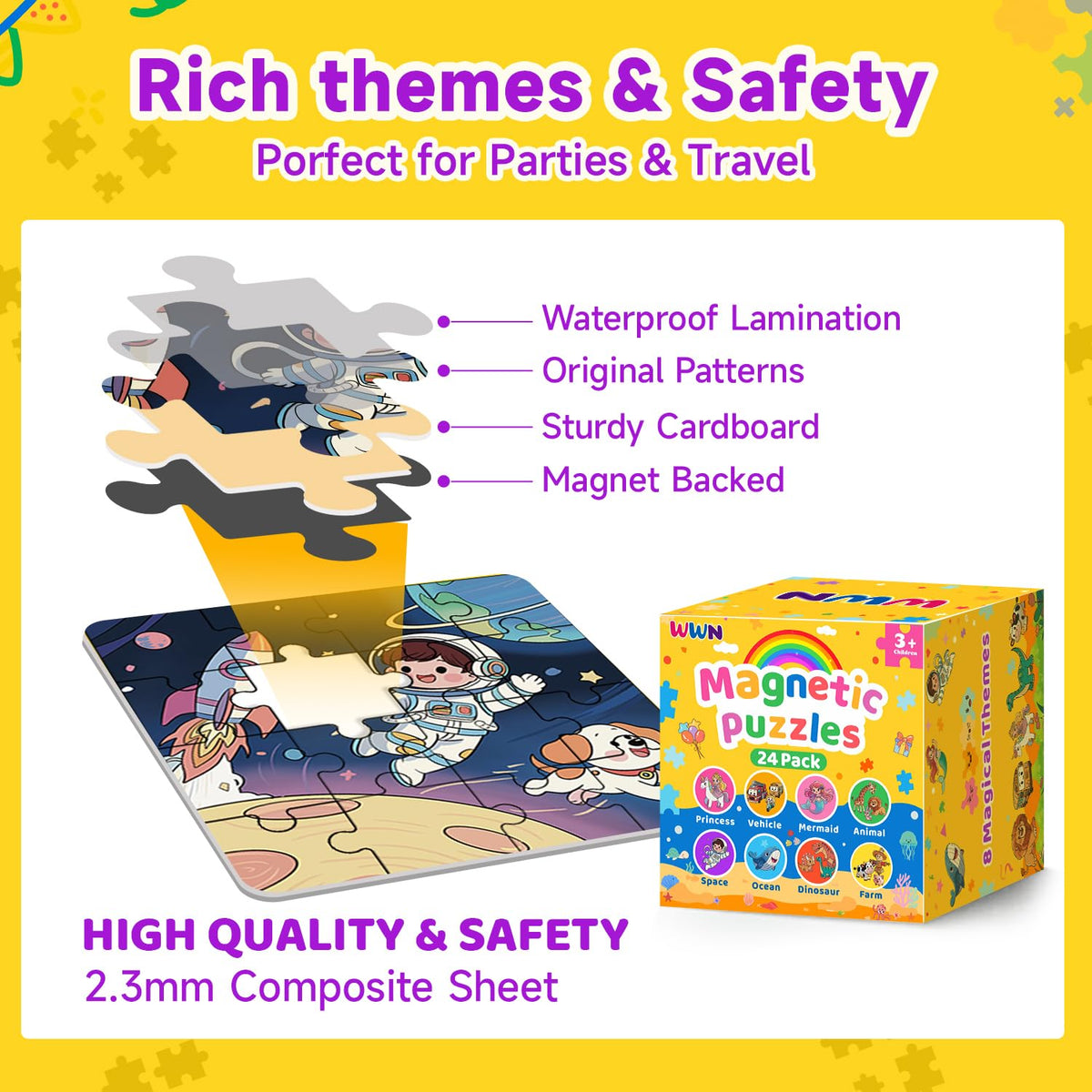 WWN magnetic puzzle vehicles—portable play for cars and planes