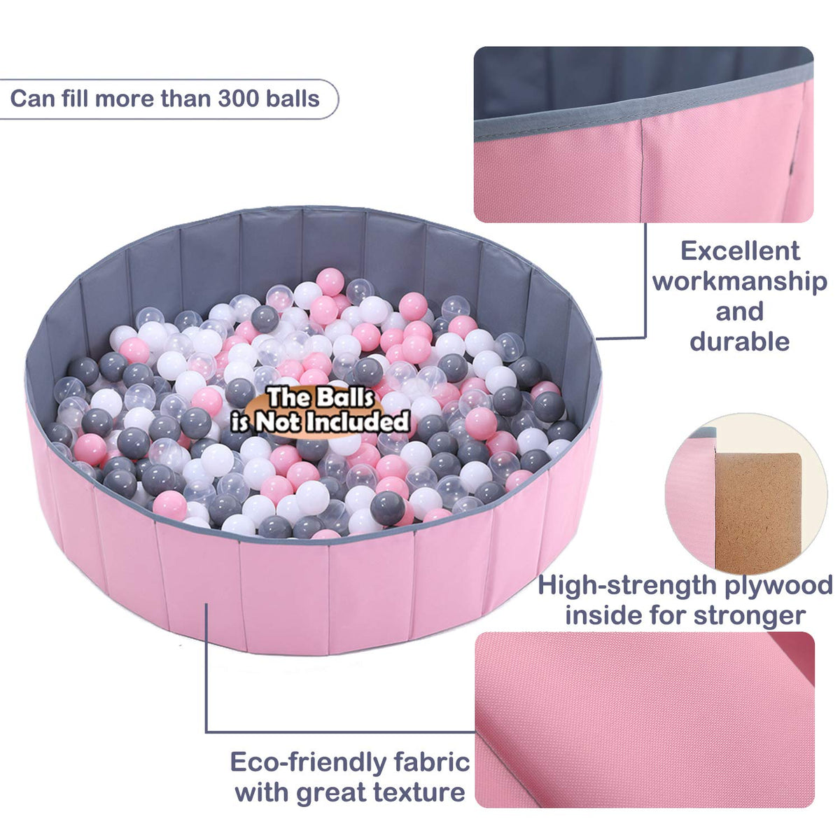 WWS 4 ft blue ball pit interior space invites safe, imaginative play.