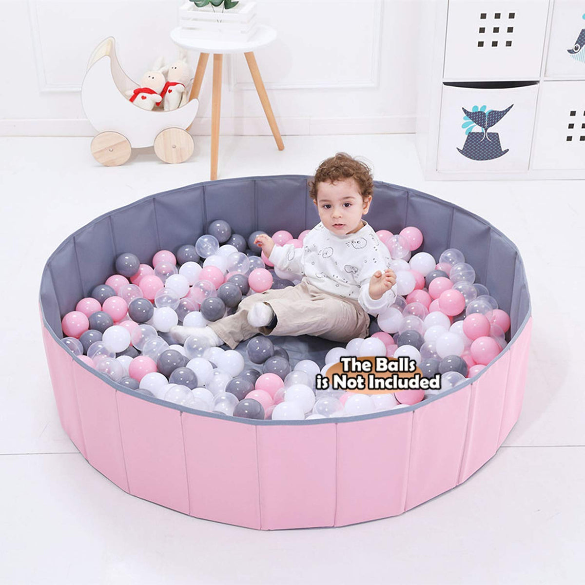WWS kids enjoy safe play in the 4ft ball pit with family