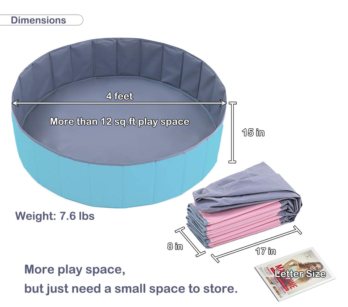 WWS ball pit foldable portable design enables quick setup anywhere.